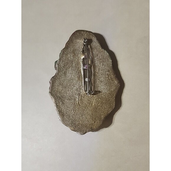 Vintage Santa Claus Face Brooch Pin Pottery Plaster Hand Painted Christmas Gift - Picture 2 of 6